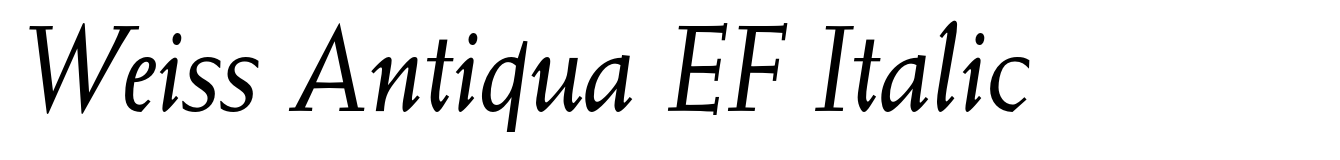 Weiss Antiqua EF Italic